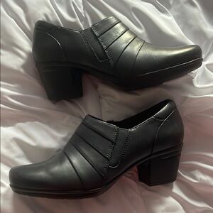 Dark Navy Heeled Ankle Boots